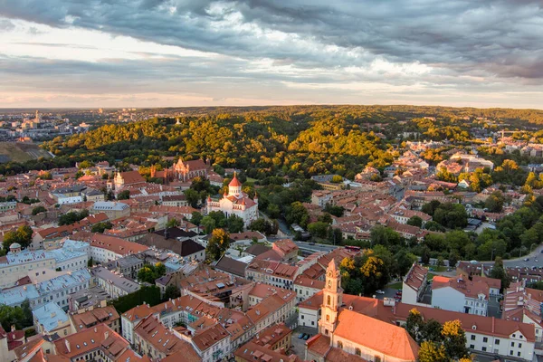 Aerial View Vilnius Old Town One Largest Surviving Medieval Old — Fotografia de Stock