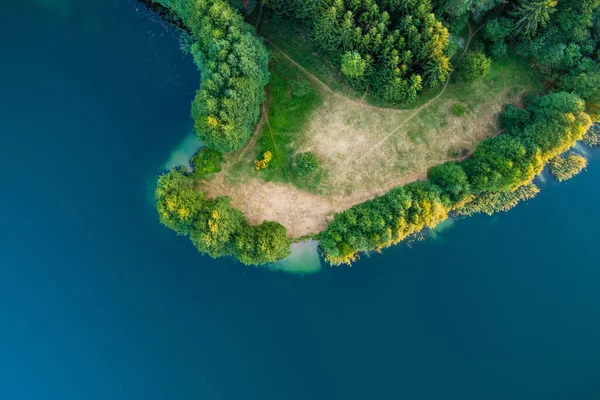Вид Воздуха Озеро Гальве Любимое Озеро Среди Водных Туристов Дайверов — стоковое фото