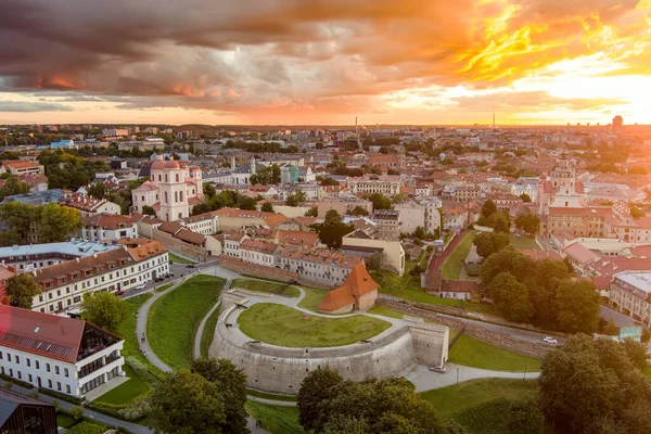 Вид Воздуха Старый Город Вильнюса Один Крупнейших Сохранившихся Средневековых Городов — стоковое фото
