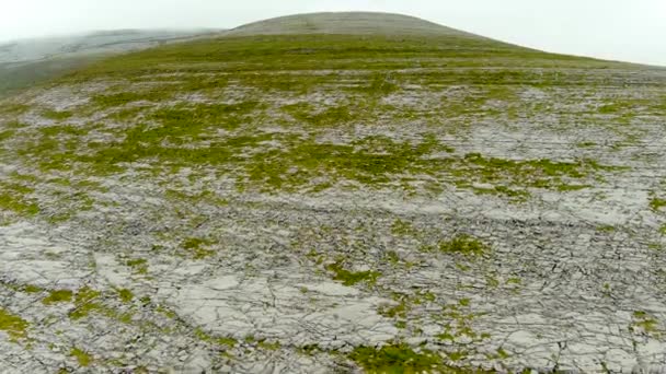 Spectacular Aerial Landscape Burren Region County Clare Ireland Exposed Karst — Stock Video