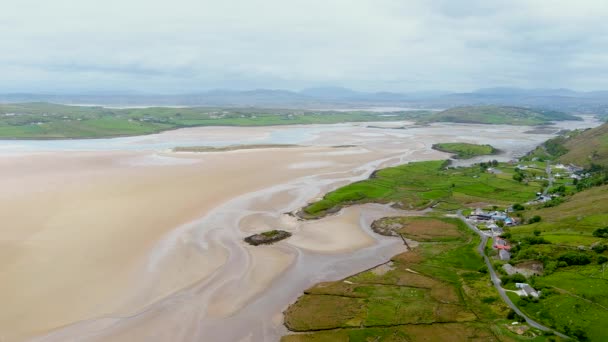 Luftaufnahme Der Halbinsel Loughros Und Der Ausgetrockneten Ecke Loughros Beg — Stockvideo
