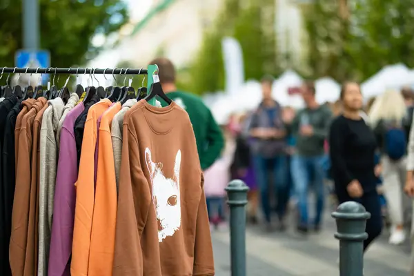 Vilnius Lithuania September 2022 Handmade Clothing Items Sold Nations Fair — Stock Photo, Image