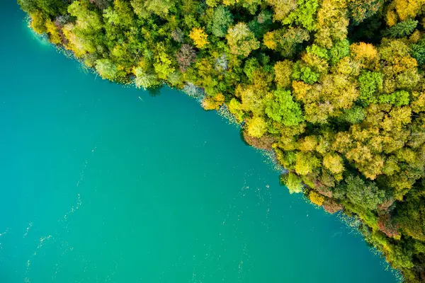 Aerial View Beautiful Balsys Lake One Six Green Lakes Located — Stock Photo, Image