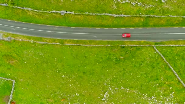 Spektakularny Widok Góry Drogę Regionie Burren Hrabstwie Clare Drogi Wiejskie — Wideo stockowe