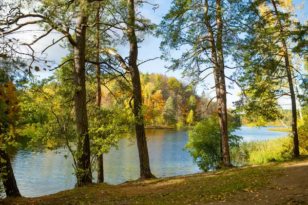 Beautiful Balsys Lake One Six Green Lakes Located Verkiai Regional — Stock Photo, Image