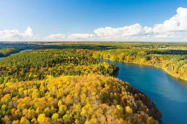 Aerial View Beautiful Balsys Lake One Six Green Lakes Located — Stock Photo, Image