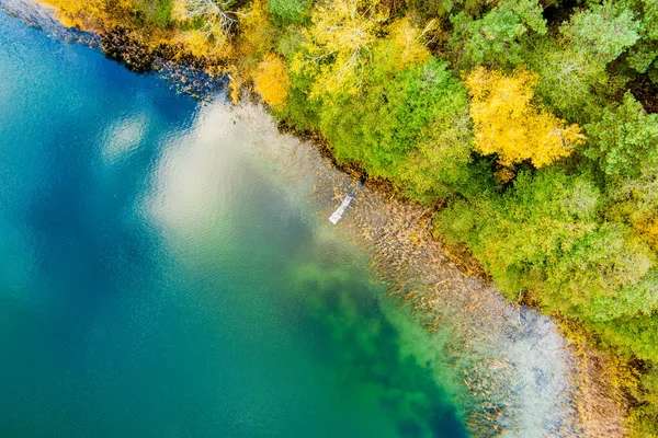 Aerial View Beautiful Green Waters Lake Gela Birds Eye View — Stock Photo, Image
