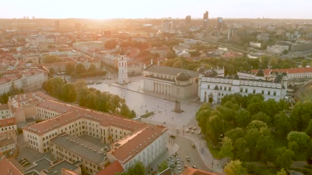 Aerial View Vilnius Old Town One Largest Surviving Medieval Old — Stockvideo