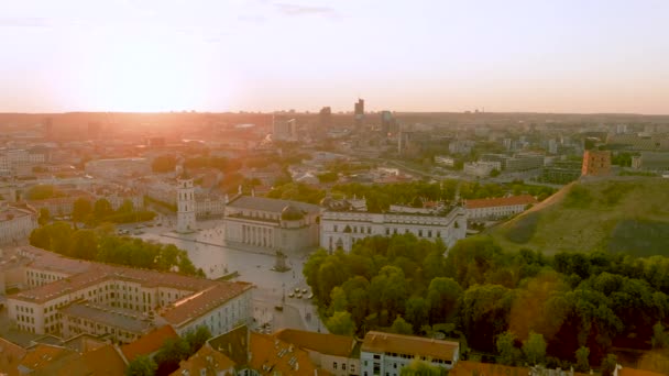 Aerial View Vilnius Old Town One Largest Surviving Medieval Old — Stock Video