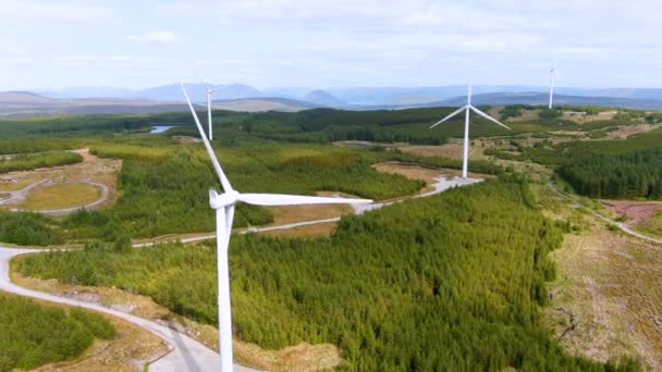 Connemara Légi Táj Szélturbinákkal Galway Wind Park Található Cloosh Valley — Stock videók