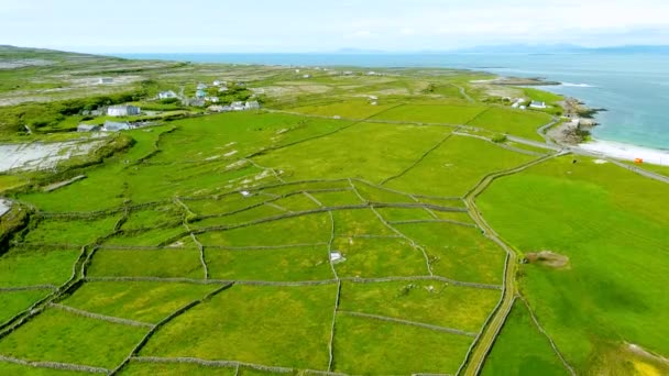 Vista Aérea Inishmore Inis Mor Más Grande Las Islas Aran — Vídeos de Stock