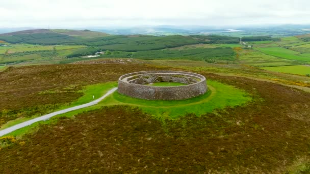 Aileach Grianan Antik Kuru Taştan Kale Rlanda Nın Donegal Kentindeki — Stok video