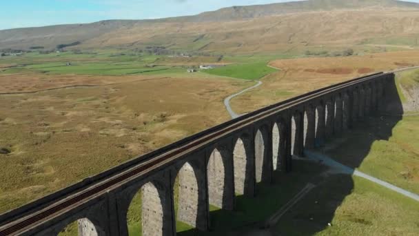 Aerial View Ribblehead Viaduct Located North Yorkshire Longest Third Tallest — Stock Video