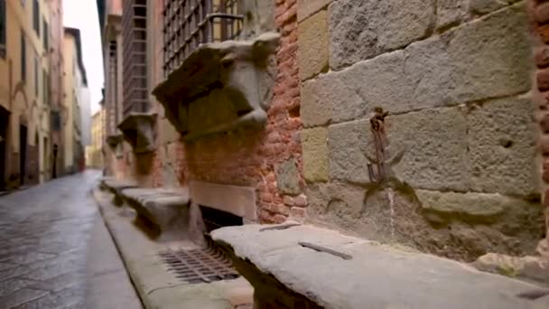 ルッカ市の美しい中世の通り その無傷のルネサンス時代の都市の壁で知られています トスカーナ州 イタリア — ストック動画