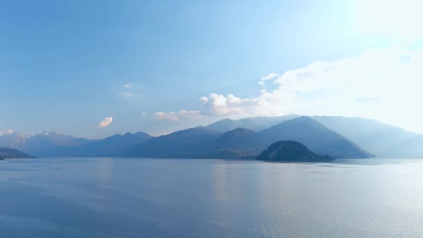 Lago Como Vue Panoramique Aérienne Grand Lac Côme Près Varenna — Video