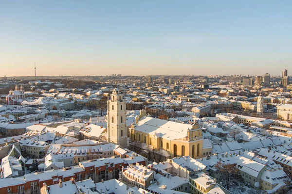 Aerial Night View Church Ascension Lord Vilnius Lithuania Beautiful Sunny — Stock Photo, Image