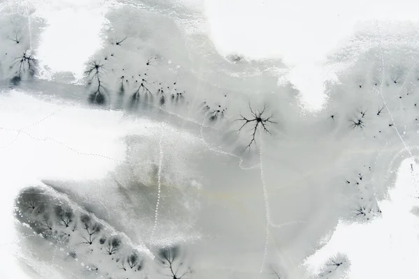 Vista Aérea Cima Para Baixo Inverno Superfície Congelada Lago Textura — Fotografia de Stock
