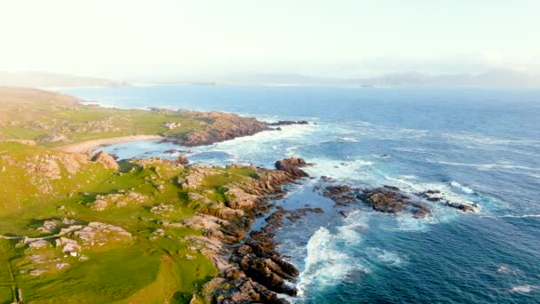 Ineuran Bay Coast Cliffs Malin Head Irelands Northernmost Point Famous — Vídeos de Stock
