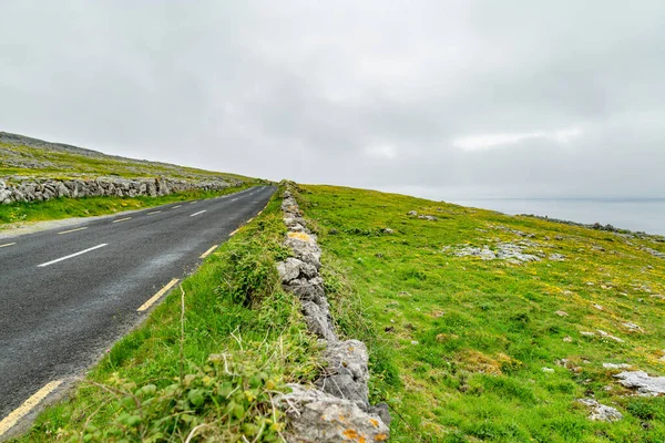 Spectacular Misty Landscape Burren Region County Clare Ireland Exposed Karst — Stock Photo, Image