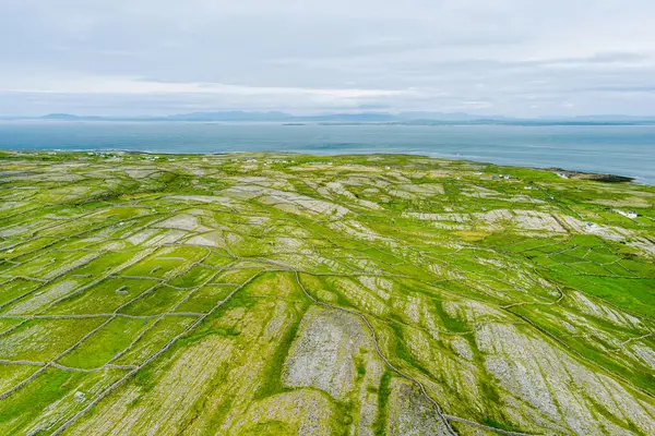 Aerial View Inishmore Inis Mor Largest Aran Islands Galway Bay — Stock Photo, Image