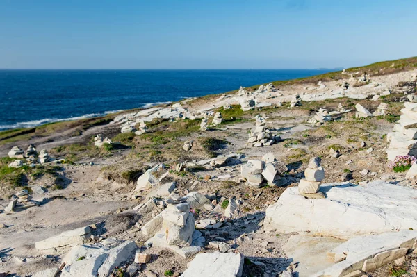 Stenen Stapelen Zich Malin Head Ierlands Noordelijkste Punt Wild Atlantic — Stockfoto