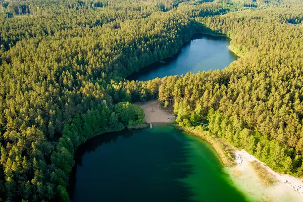 Luftaufnahme Des Schönen Grünen Wassers Des Gela Sees Vogelperspektive Auf — Stockfoto
