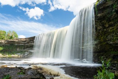 Jagala Waterfall or Jagala juga, the widest and most powerful natural waterfall in Estonia, located on the Jagala River near the Gulf of Finland. Koogi, Harju County. Northern Estonia. clipart