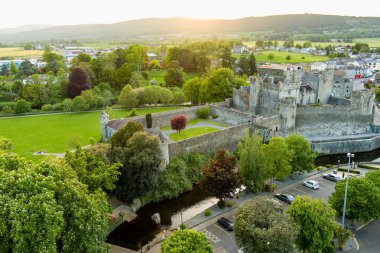 Cahir castle, one of Ireland's most prominent and best-preserved medieval castles, situated on a rocky island on the River Suir, county Tipperary, Ireland. clipart