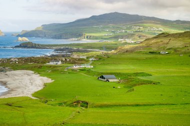 Portmor or Kitters Beach, Malin Head, Ireland's northernmost point, famous Wild Atlantic Way, spectacular coastal route. Wonders of nature. Numerous Discovery Points. Co. Donegal clipart