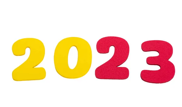 Números Color 2023 Aislados Sobre Fondo Blanco —  Fotos de Stock