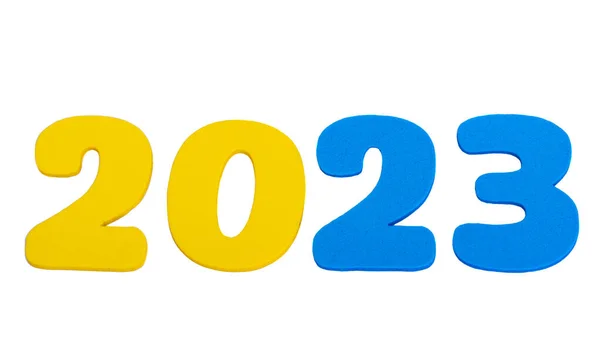 Números Color 2023 Aislados Sobre Fondo Blanco —  Fotos de Stock