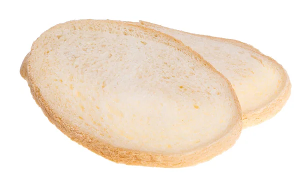 白い背景に隔離された大きなパンのスライス — ストック写真