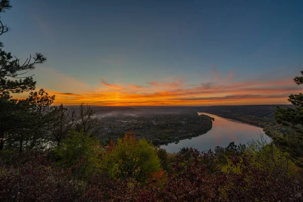 Sunset Dniester River Autumn — Stock Photo, Image