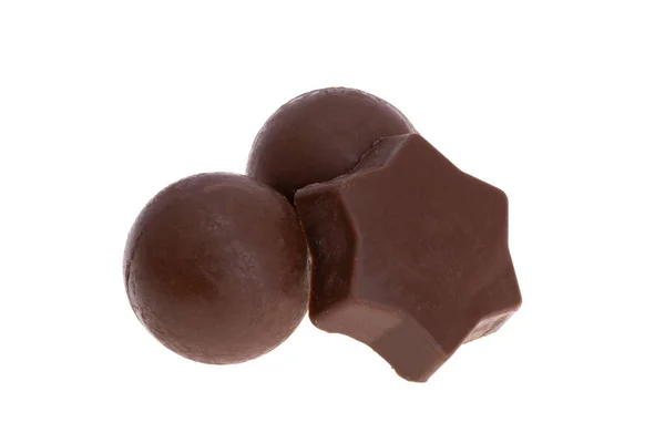 Bonbons Chocolat Isolés Sur Fond Blanc — Photo
