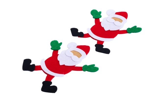 Santa Claus Gemaakt Van Vilt Geïsoleerd Witte Achtergrond — Stockfoto