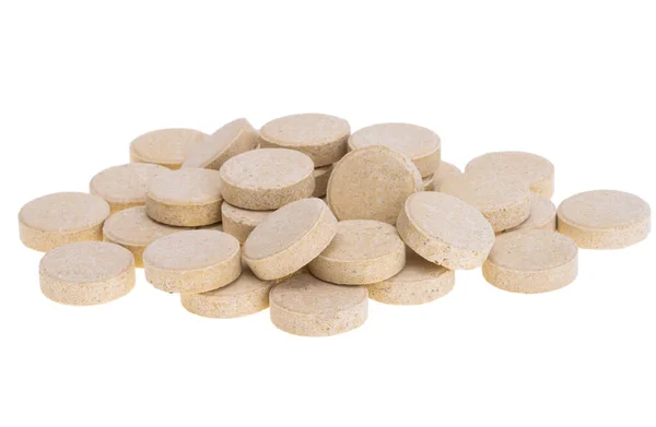 Växtbaserade Piller Isolerad Vit Bakgrund — Stockfoto