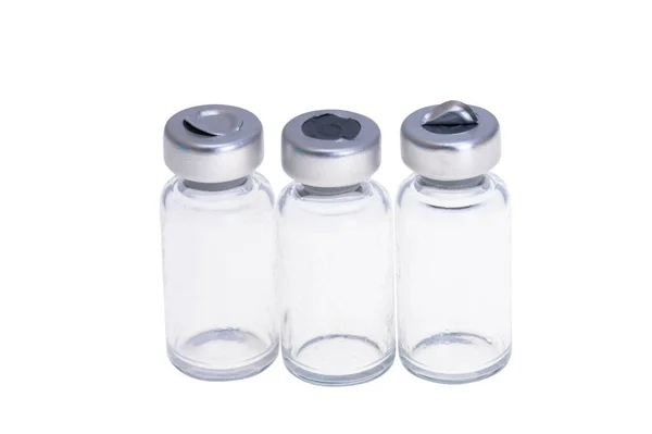 空疫苗瓶 白色背景隔离 — 图库照片