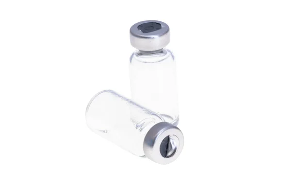 Empty Vaccine Bottle Isolated White Background — Stock Photo, Image