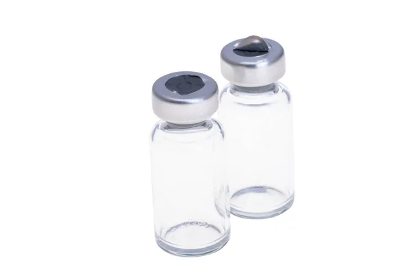 Empty Vaccine Bottle Isolated White Background — Stock Photo, Image