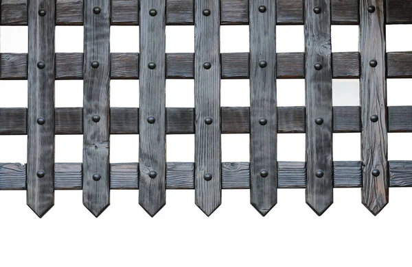 Wooden Old Grating Isolated White Background — Stock Photo, Image