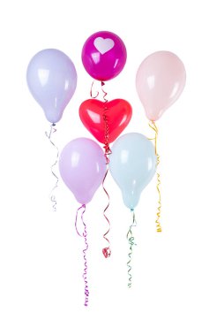 Beyaz arkaplanda izole balonlar