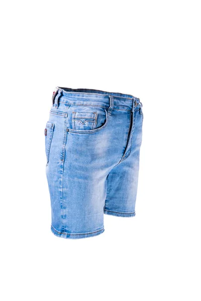 Denim Shorts Isolerad Vit Bakgrund — Stockfoto