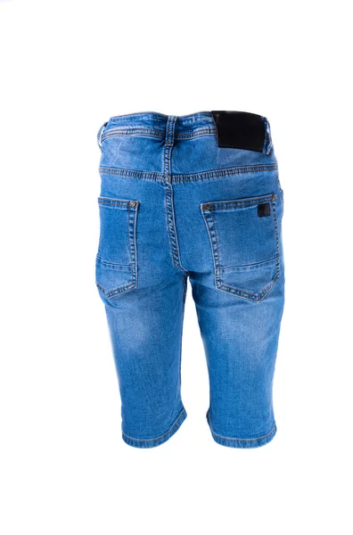 Pantaloncini Jeans Isolati Sfondo Bianco — Foto Stock