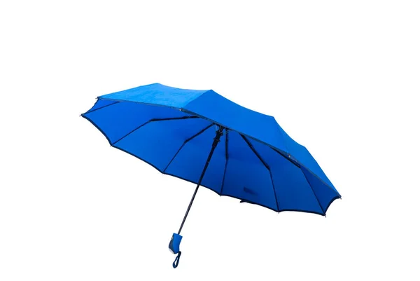Blauer Regenschirm Isoliert Auf Weißem Hintergrund — Stockfoto