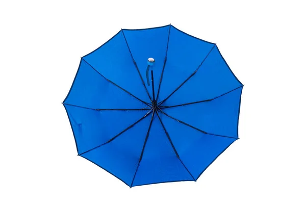 Modrý Deštník Izolované Bílém Pozadí — Stock fotografie
