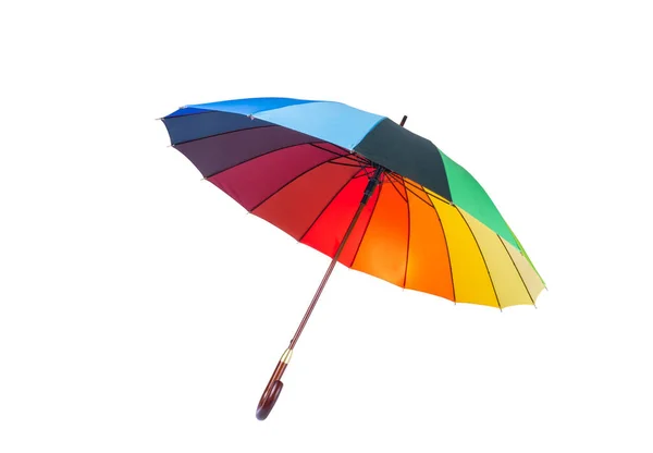 Bunte Regenschirm Isoliert Auf Weißem Hintergrund — Stockfoto