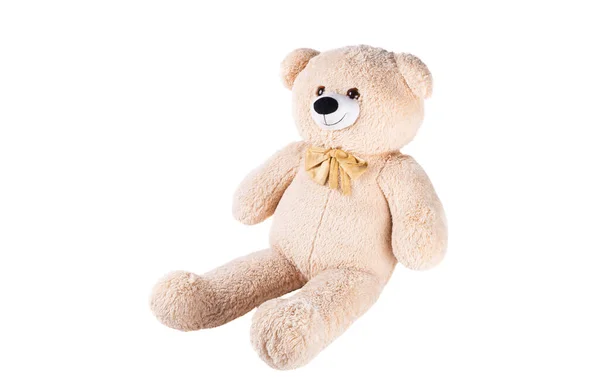 Велика Іграшка Ведмедя Ізольована Білому Тлі — стокове фото