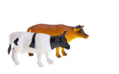 Beyaz arkaplanda izole edilmiş inek figürü