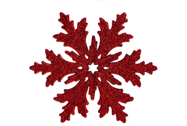 白い背景に隔離されたクリスマスの装飾雪片 — ストック写真