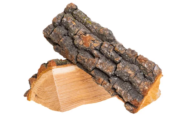 Chopped Oak Firewood Isolated White Background — Stock Photo, Image